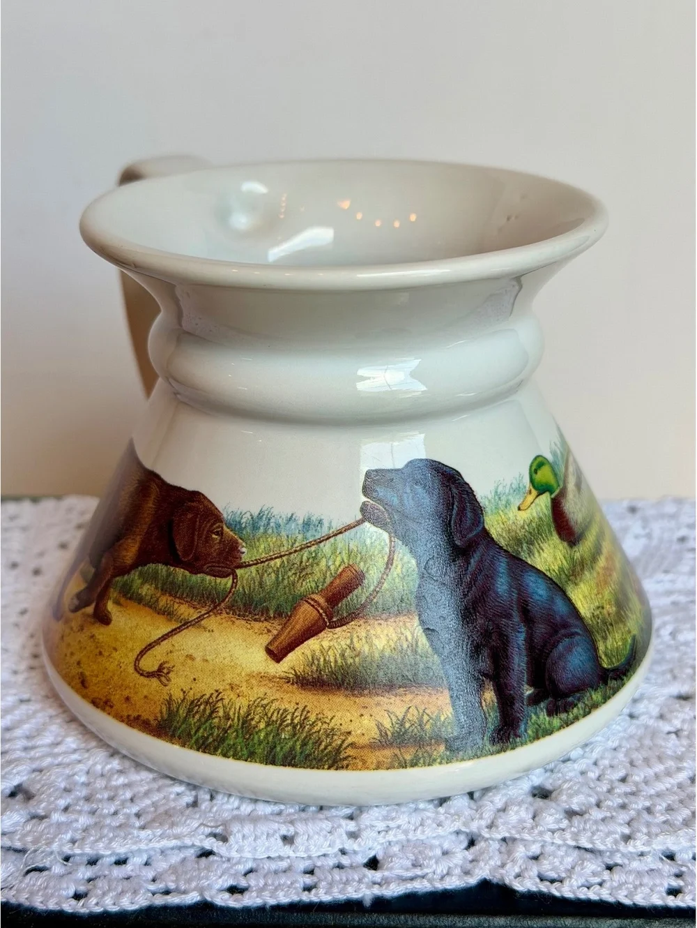 Vintage G.E. Peterson Hunting Dog Duck Ceramic Mug Retriever Sporting
